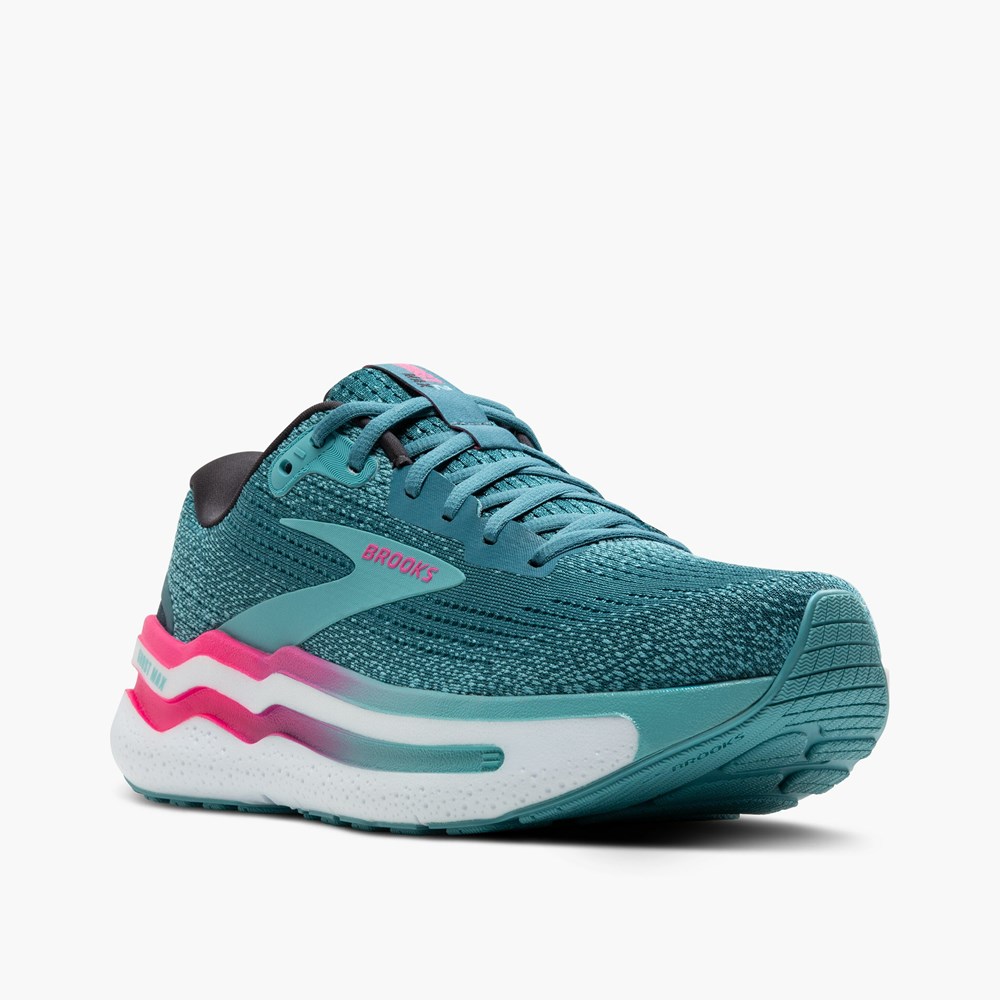 Chaussures Running Route Brooks Ghost Max 2 Bleu Rose Turquoise Clair Femme | SUJ-0740786